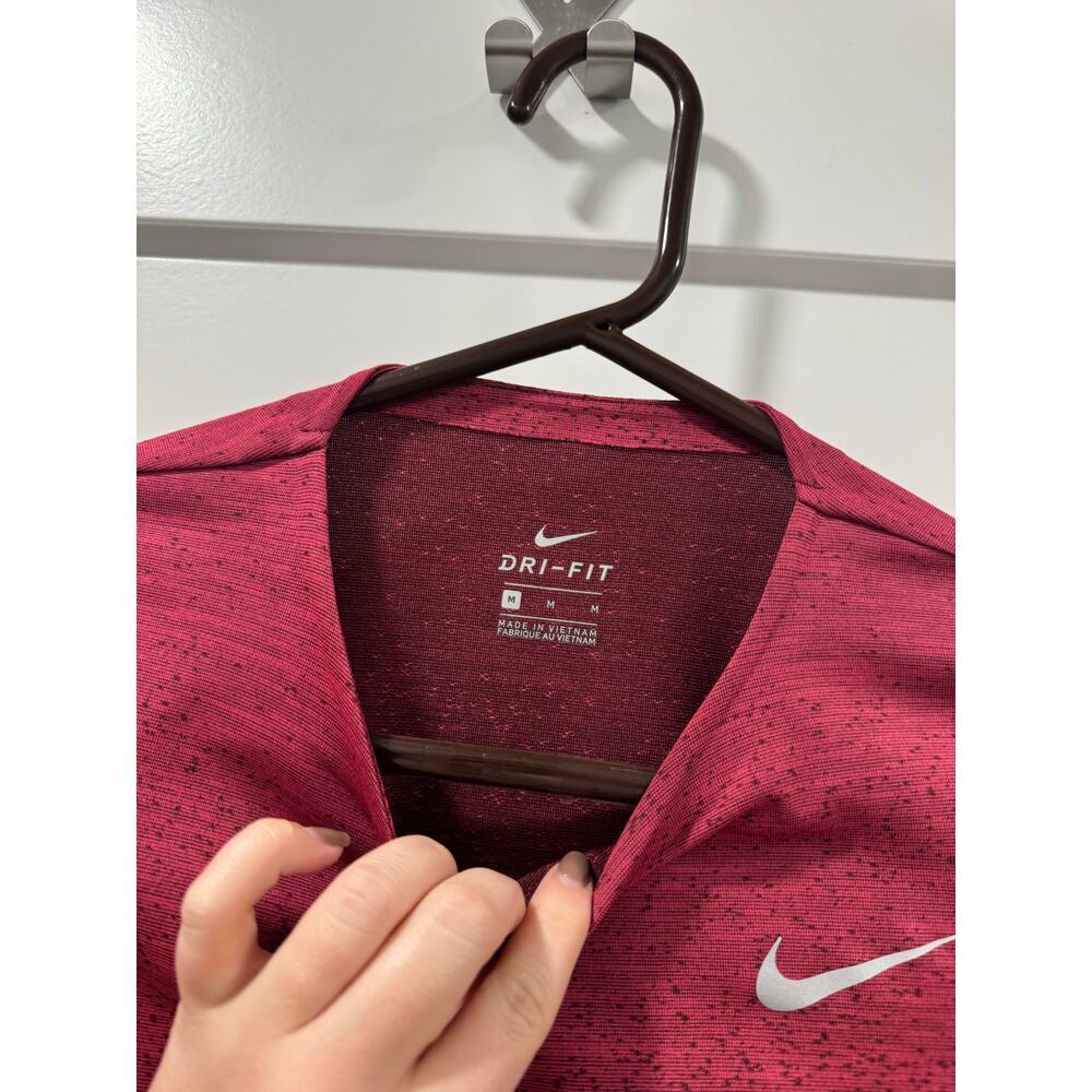 Burgandy Nike Dri Fit Running Compression Long sleeve M - Picture 5 of 7